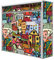 banjado® Burg-Wächter® Briefkasten mit Motiv Funky Town/Briefkasten ohne Zeitungsfach 32x36x10 cm groß/Briefkasten mit Namensschild A4 Einwurf inkl. Montagematerial & 2 Schlüsseln
