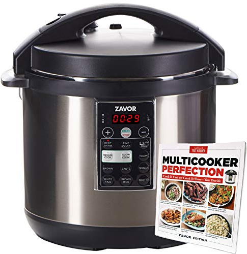 Zavor LUX 8 Quart Multi-cooker with America's Test Kitchen Multicooker Perfection Cookbook, Stainless Steel