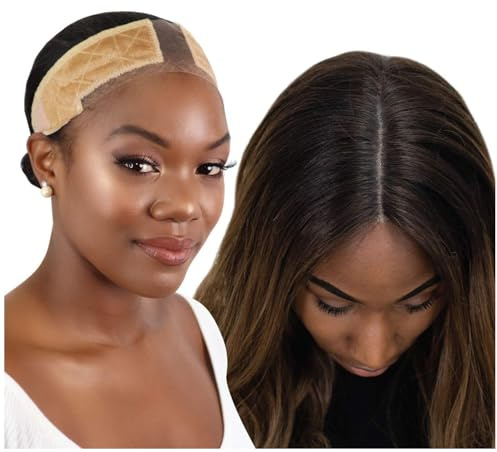 Milano Original Lace WiGrip Comfort Band, Velvet Wig Grip Band, Adjustable Non-Slip Headband for Wigs, Ideal for Hair Loss, Cosplay, Chemotherapy Patients, Fits Any Head Size, Nude