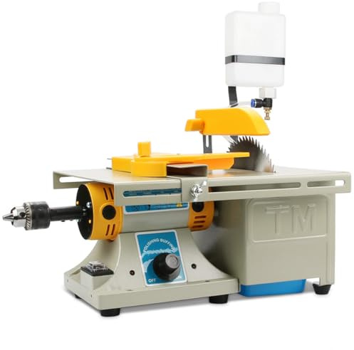 Lapidary Saw for Cutting Rocks, 6 Lapidary Equipment Stone Cutter Machine, 110V Wet Table Saws, 10000RPM with Water Drip System, Right Benchtop