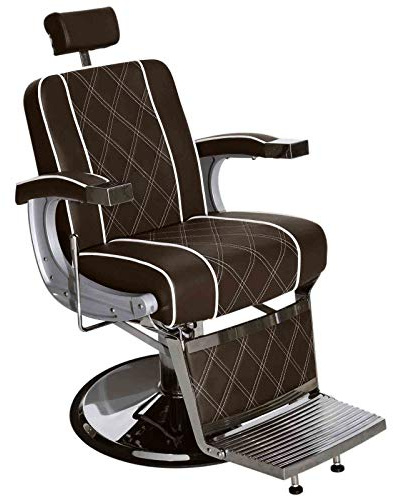 BarberPub 3810BR Silla hidráulica para peluquería, color marrón