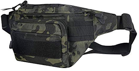 Huntvp Taktische Gürteltasche Sport Hüfttasche Molle Bauchtasche Wasserabweisend mit Reißverschluss für Outdoor Laufen Reise Wandern Radfahren Camping, Camouflage-M