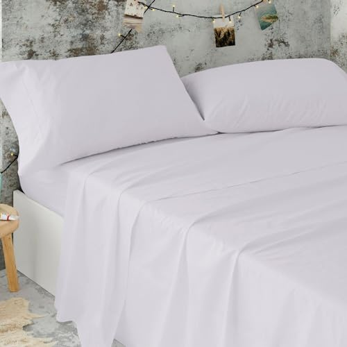 Burrito Blanco Sábanas de Hostelería | Juego de Sábana Cama 90 | Cama Individual | Ropa de Cama Algodón/Poliéster | Fácil Planchado | Color Gris | Disponible en Más Medidas