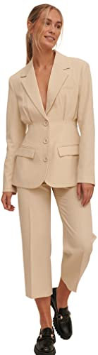 NA-KD Pantalones de Traje recortados, Beige Arena, EU 42