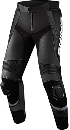 SHIMA STR 2.0 Motorradhose Herren mit Protektoren Leder Knieprotektoren Motorradkombi Motorrad Hosen Lederkombi Motorradjacke Sport Lederhosen (Hose, Schwarz, 60)