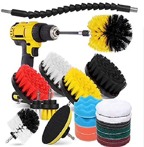 Elektrische Bohrbürsten zur Reinigung – Mehrzweck-Scheuerbürstenaufsatz-Set, Spin Scrubber Fugenreiniger Werkzeuge für Badezimmer, Teppich, Fliesen, Küche
