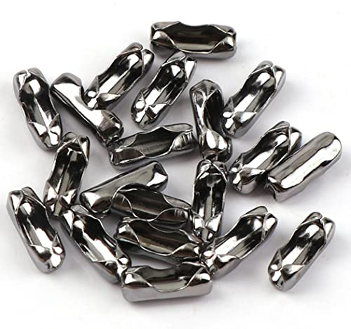 Kugelketten-Verschlüsse, passend für 1,5 / 2 / 2,4 / 3,2 mm, Perlenkette, Verschlussklammern, perfektes Schmuckzubehör für Bastelarbeiten, Schwarz, 200 Stück