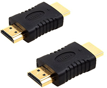 Oiyagai 2 Stück HDMI Stecker zu Stecker Adapter Konverter Kuppler Verbinder für HDTV Vergoldet