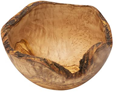 Bolas de madera de oliva, shape irregllar: hecha a mano de Greek Olive Wood Bowl de madera de oliva, cuenco para ensalada, decoración para el hogar y regalo ideal (30 cm)