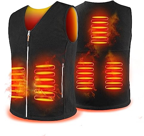 Warm Storm Heated Body Warmer For Men/Women, Lightweight Heated Ploar Fleece Vest with 3 Temperature Levels,USB Heated Gilet for Outdoor Camping Hiking (Not Include Power Bank),XL