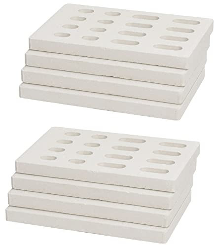 Lot de 8 dompteurs de flamme en céramique pour Grills Grand Turbo - Briquettes en céramique - Pièces de rechange pour Grand Turbo Grand Hall, barbecues Galore Grand Turbo, marque des membres, briques