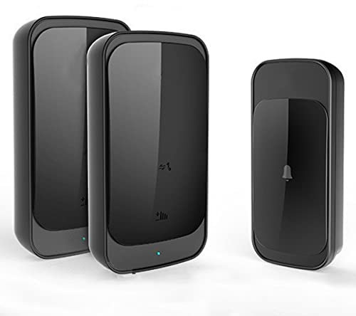 Timbre Inalámbrico, Timbre de Puerta con Autoalimentado,Timbre Eléctrico Sensible al Tacto,Timbre Inalámbrico Exterior Impermeable,Resistente al Agua 280 m,58 Gongs, 4 Niveles de Volumen,2 Receptores