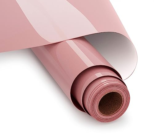Plotterfolie Textil Roségold 30.5x365.7cm Flexfolie Plotter Textil,Roségold Flexfolie Bügelfolie Plott-er Heat Transfer Vinyl für DIY T-Shirt, Transferfolie Plotter Flexfoli-e für Cricut & Silhouette