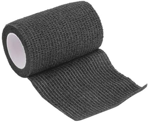 RIAAJ Fasciatura elastica autoadesiva Nastro per bendaggio sportivo Multi-formato per spalla al palmo della caviglia del dito del ginocchio-Cina,Nero,10cmx5m