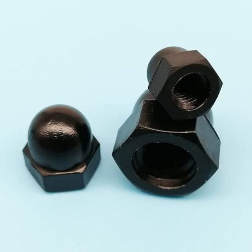 5/10/50 Stück M3 M4 M5 M6 M8 M10 M12 M14 M16 DIN1587 Schwarz Weiß Nylon Sechskant Sechskant Hutmutter Kappe Dekorative Abdeckung Kuppelmuttern-5 Stück M16, Schwarz