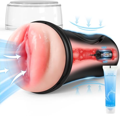 IPX7 Elektrischer Masturbator Cup Sex Spielzeug für die Männer mit 10 Vibrationsmodi, Masturbieren für Männer solo Taschenmuschi Blowjob Penis Masturbatoren mit 3D Realistischer Vagina Pussy