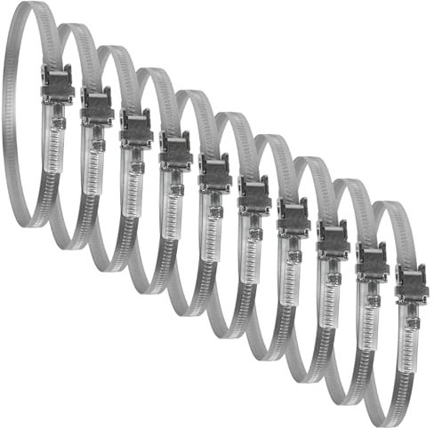 Repa Market 4 Inch Ducting Clamp - 10 Pack Galvanized Steel Adjustable Hose Clamps for Flexible Ducting