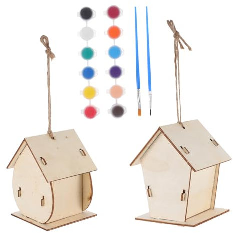Vaguelly Vogelhaus- Aus Holz Vogelhaus-bausatz Für Kinder Holzhandwerk Unvollendetes -