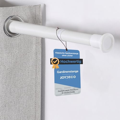 Joydeco Barra Telescópica Multifuncional sin Agujeros, 260-310 cm, Color Blanco Mate - Para Cortina de Ducha, Divisores y Sujeción