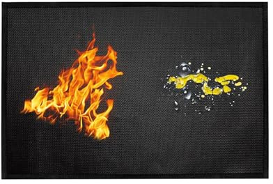 Streysisl Alfombrilla para parrilla al aire libre, alfombrilla de barbacoa para debajo de la barbacoa, a prueba de aceite, impermeable, reutilizable, ignífuga, protector para parte superior plana