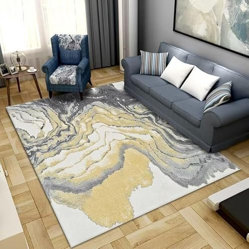 Kunsen 160X230CM Teppich Lang Wohnzimmerdekoration, moderner Kurzflor-Innenraum, Flur, Schlafzimmer Flokati Mehrfarbig Outdoor-Teppich Flur Läufer