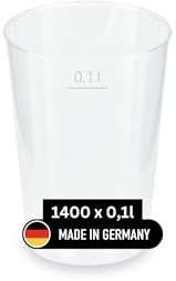 DeinPack 1400 Mehrwegbecher 100ml Made in Germany mit Eichstrich transparent