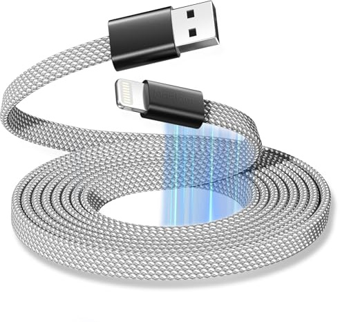 MFI-certifierad laddare, snabbladdningskabel 1,5 m, bilkompatibel Magnetisk Coil Lightning-kabel, flätad kabel för -telefon 14, 13, 12, 11, Pro Max, XR, XS, X