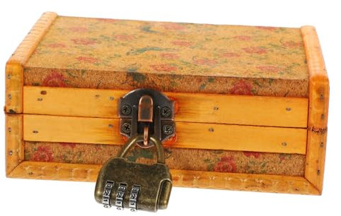 OFFSCH Retro Vintage Holz Schmuckschatulle Schmuck Aufbewahrungskoffer Holz Schmuck Organizer Schmuckschatulle Dekorativer Schmuckkoffer