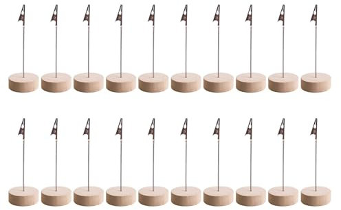 20 x Notizhalter Fotohalter Namenskartenhalter Fotoständer mit Clips Memohalter für Büro Hochzeit Party Restaurants
