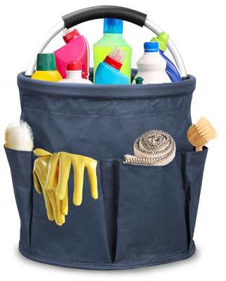 Mumisuto Wearable Cleaning Caddy, Foldable Basket Bucket Tool with Handle, Cleaning Supplies Organizer, Auto Detailers, Housekeepers