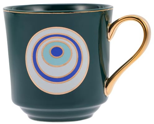 PAMINGONO Tazza in ceramica Mark bicchiere per bere arredamento dell'ufficio tazza occhio turco tazze da tè turche IL da ufficio popular di caffè da latte in ceramica Green