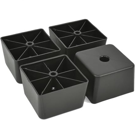 woplus 4X Möbelfüße aus Kunststoff Viereck Beine zum Anschrauben (70x70 H: 45mm)