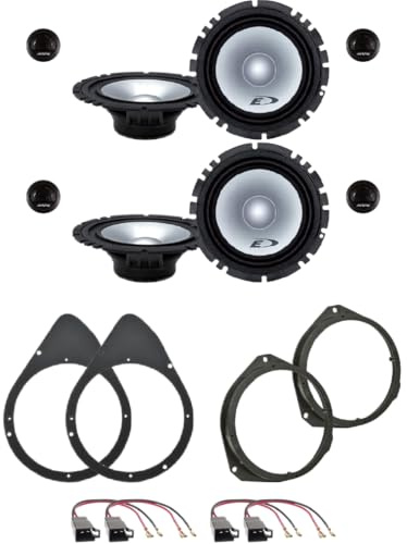 Kit 4 Casse ALPINE SXE-1750S per Fiat 500 dal 2007 al 2016 con 2 Supporti Anteriori, 2 Supporti Posteriori e 4 Connettori