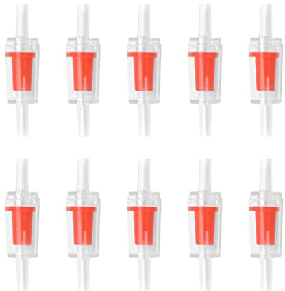 10 Pack Aquarium Check Valves Clear Way Non-Return Check For For Fish For Black/Red/Whit