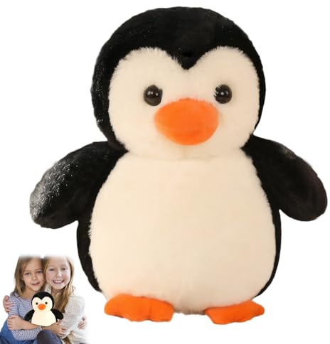 SNONESIY Pinguin Kuscheltier Süß Groß 23cm Pinguin Stofftier, Plüschpinguin Kissen Puppe Kuscheltier Pinguin Geeignet Zum Verschenken Jungen, Mädchen, Überraschen Sie Die Kinder (Schwarz)