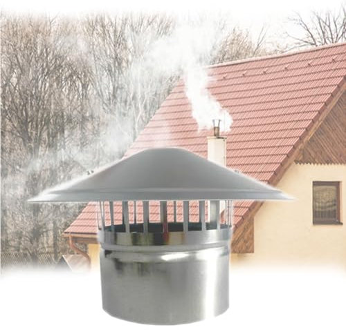 Generisch Edelstahl Schornsteinkappe 60 100 150 200mm Schornstein Kaminabdeckung Rauchrohr Abdeckkappe Dach Regenhaube Ablufthauben Für Kamine(75mm/3in)