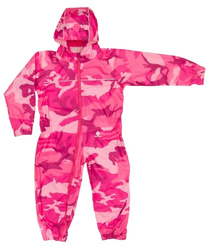 DRY KIDS Waterproof Rainsuit Camo Pink 7/8yrs