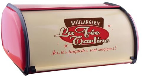 Ruhnjyg Metal Vintage Roll Top Bread Bin - Bread Storage Container With Roll-Up Lid, Dust-proof Counterto-p Food Storage Rack, Bread Dispenser For Dry Food Save - Red