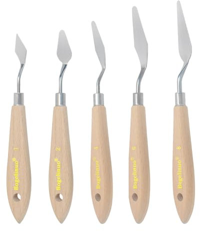 Set di 5 spatole per pittura acrilica, pittura a olio, acquerello, acrilico, pittura rupestre