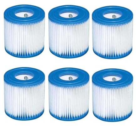 ZWFYJEWU Filtro De Piscina Compatible con Intex, Tipo H, Lavable Y Reutilizable, Repuesto For Jacuzzi Exterior.(6pcs)