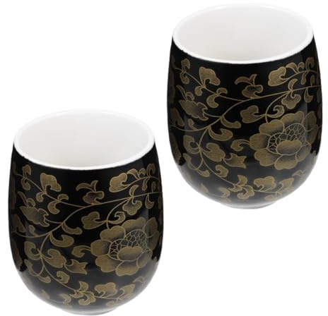 CLISPEED 2piezas Tazas De Té Japonesas De Tazas Para Servir Bebidas Resistentes Al Calor Decorativas Para Uso Oficina o Café