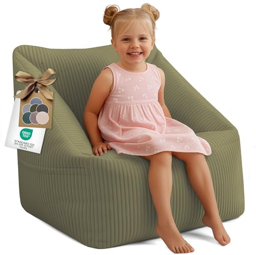 DreamRoots Kindersessel Cord, Sitzsack, Olivgrün, Dark Olive