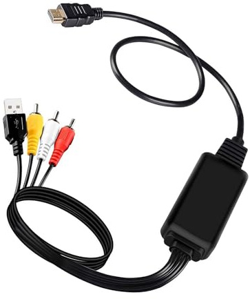 BABIBAOBEI Cable convertidor HDTV 1080P a USB con reducción de ruido y carcasa de PVC para juegos/PC/televisores HDMI a convertidor Avs