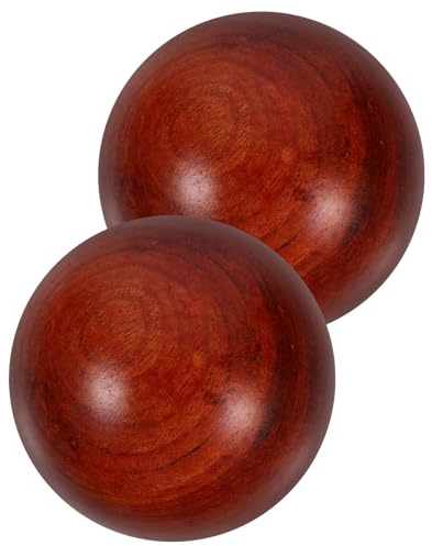 POPETPOP Holz Handtrainingsbälle 2 Stück 5cm Handgymnastikbälle aus Langlebigem Holz für Muskeldehnung und Fingerrotation Massagebälle für Wellness und Rehabilitation