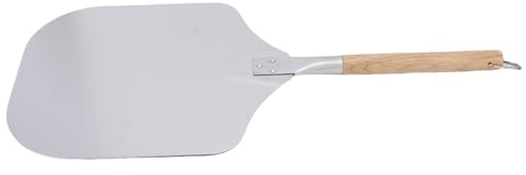 Hamwesh Pala para Pizza, Paleta para Pizza de Aluminio de 12 Pulgadas, Espátula para con Largo de Madera para Hornear, Pan, Pasteles y Pasteles Caseros, Fácil de Limpiar y Versátil