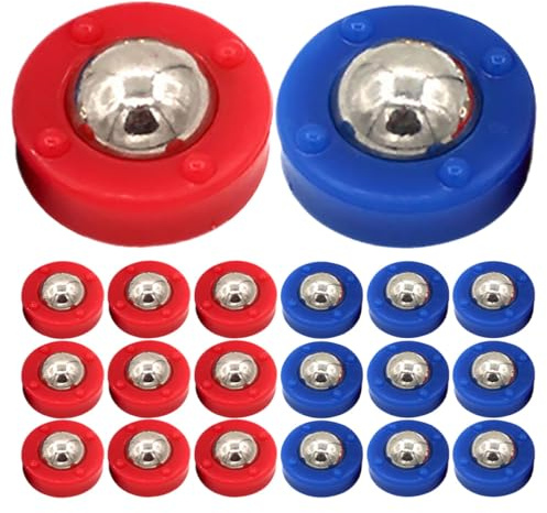 BESTOMZ 20 Piezas Rodillos para Juego de Tejo de Mesa, Accesorios de Curling Mini, Colores Azul y Rojo, Repuestos para Equipo de Tejo, Ideales para Hogar y Clubes de Ocio