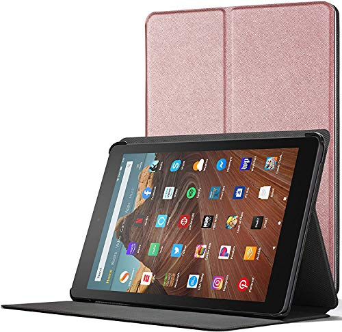 Forefront Cases Hülle für Amazon Fire HD 10 Tablet (9. Gen 2019 & 7. Gen 2017) **PASST Nicht FÜR DAS 2021, 2023 Release* * Hülle-Ständer, Smart Auto Schlaf/Wach Schutzhülle, Tasche - Roségold
