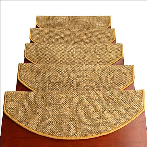 Stufenmatten Treppen-Teppich 15-teiliges Set, halbrund (65x24cm) Teppich for Läufer | Waschbar | Leise | Selbstansaugend | Sicherheit rutschfest | -Treppenteppich/pad (Color : C)