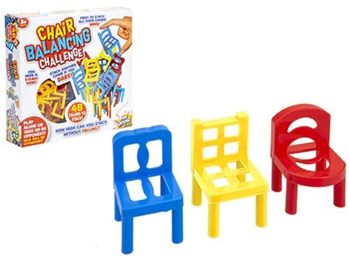 Balancierstuhl-Spiel in bedruckter Box (48 Stück) – ideal für Bonding & Partys, Idee