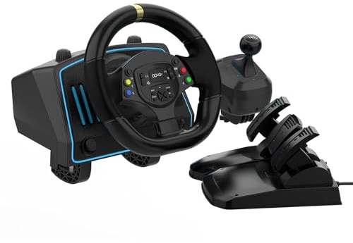 DOYO Gaming Steering Wheel with Pedals and Shifter, 1080° Degree Racing Wheel, Vibration Feedback, Paddle Shifters Driving PC Steering Wheel for PS4, Xbox One, Xbox Series X/S, PS3, Switch
